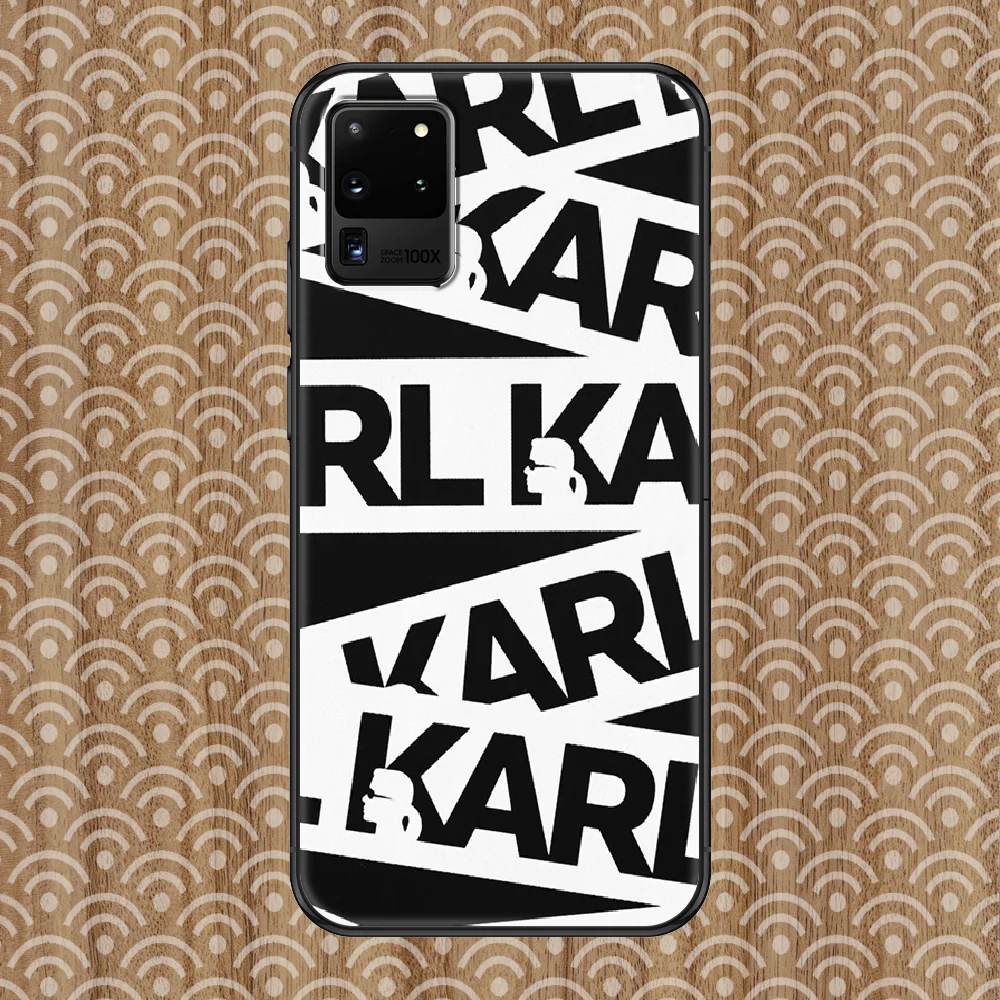 

Lagerfeld Brand designer Karls Luxury Phone case For Samsung Galaxy Note 4 8 9 10 20 S8 S9 S10 S10E S20 Plus UITRA Ultra black
