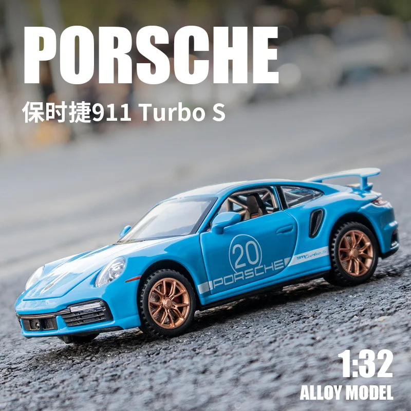 

Модель автомобиля Porsche 1/32 TurboS из металлического сплава, коллекционные украшения для мальчиков, игрушка из литая под давлением, спортивный а...