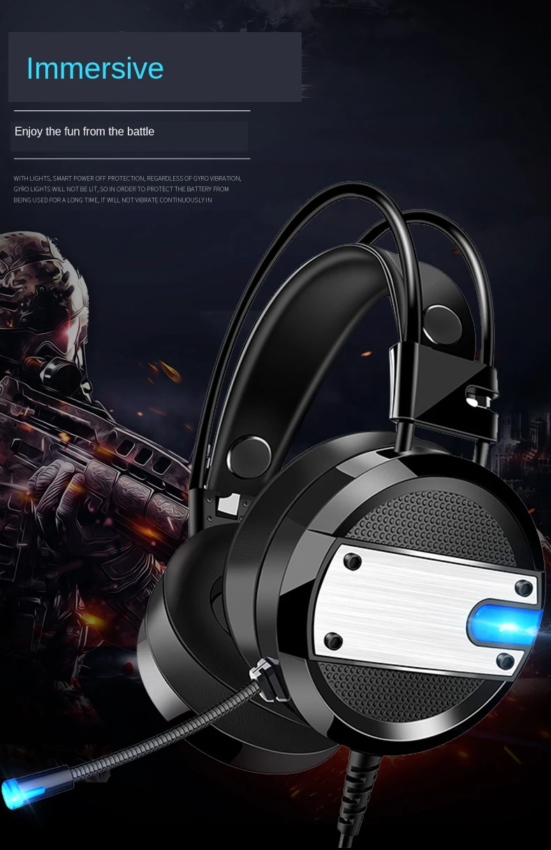 

New Head-mounted Computer Wired Headset Internet Cafe Game Headset Stereo Gaming Headset Voice Function