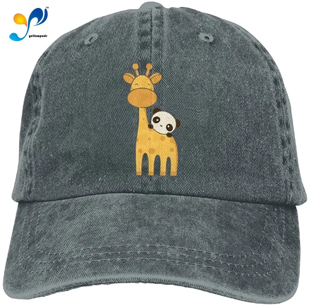 

Baseball Jeans Cap Cute Giraffe And Panda Unisex Golf Hats Adjustable Baseball Cap