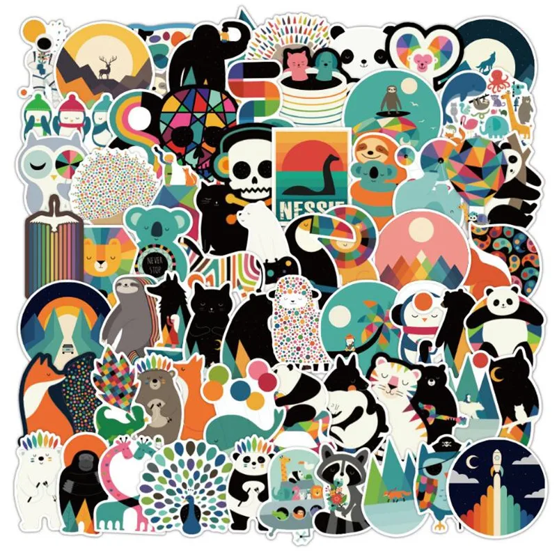 

10/30/50PCS Colorful Cartoon Cute Animal Graffiti Stickers Scooter Laptop Waterproof Guitar Decoration Toys Wholesale