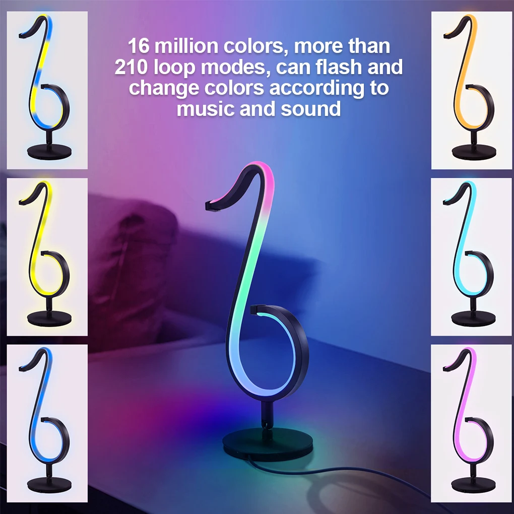 

20W RGB Table Music Note Night Light Decoration Lamp Remote Control APP Control LED Desk Decor Bedroom Dimmable Gift Lighting