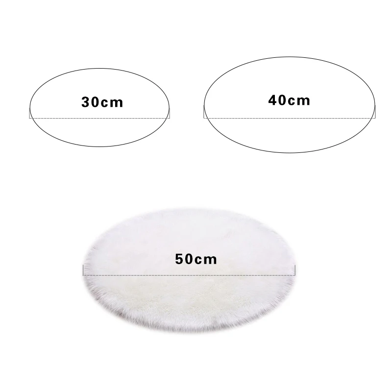 Round Rugs Carpets Long Hair Solid Carpet Living Room Decor Soft Faux Fur Plush Mat Pad Anti-Slip Chair Sofa Cover Area | Дом и сад