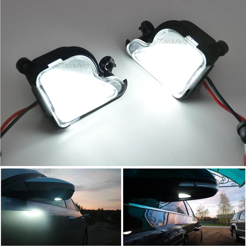 

2Pcs LED Side Mirror Puddle Lights CANBUS White Under Mirror Lamp For Skoda Superb 3 MK2 2 Octavia 2 3 Superb MK2 3T4 3T5