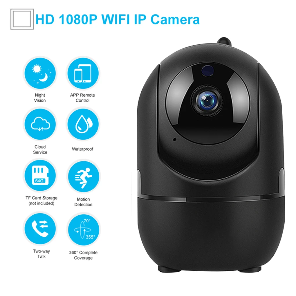 Умный IP Камера HD 1080P 360 градусов Беспроводной на открытом воздухе автоматическое
