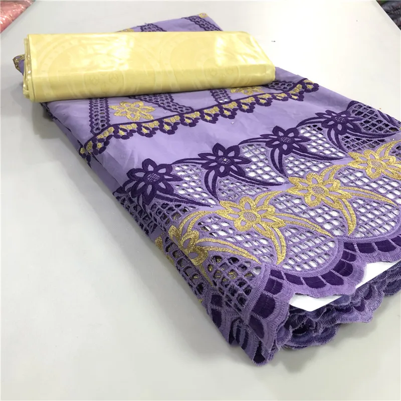 Цветочный узор Африканский базин богатый Brode ткань с швейцарской