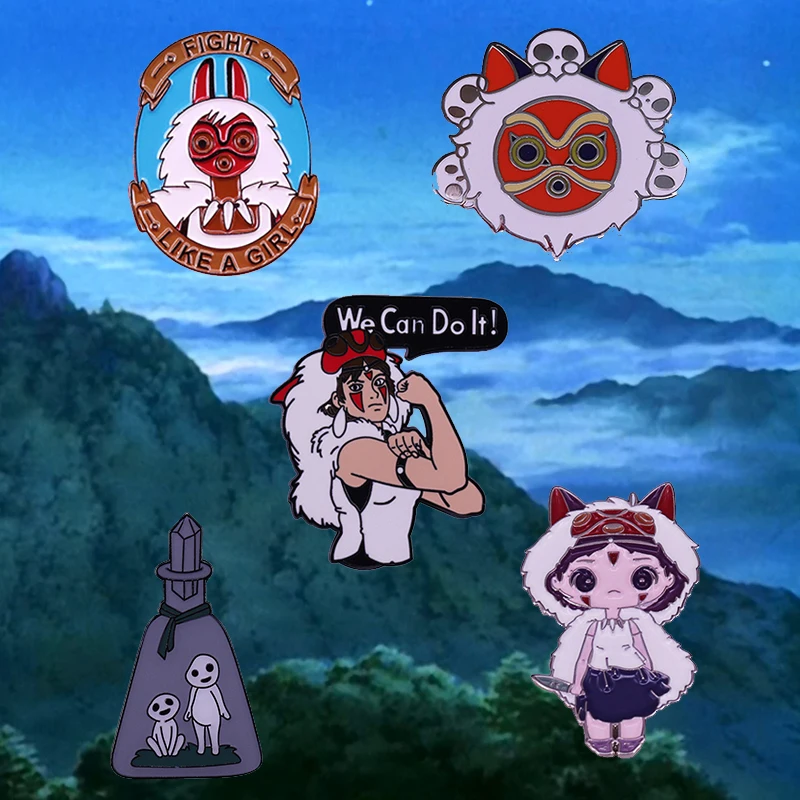 Брошь в стиле принцессы Mononoke эмалированная брошь форме головы кодамы маски Ashitaka