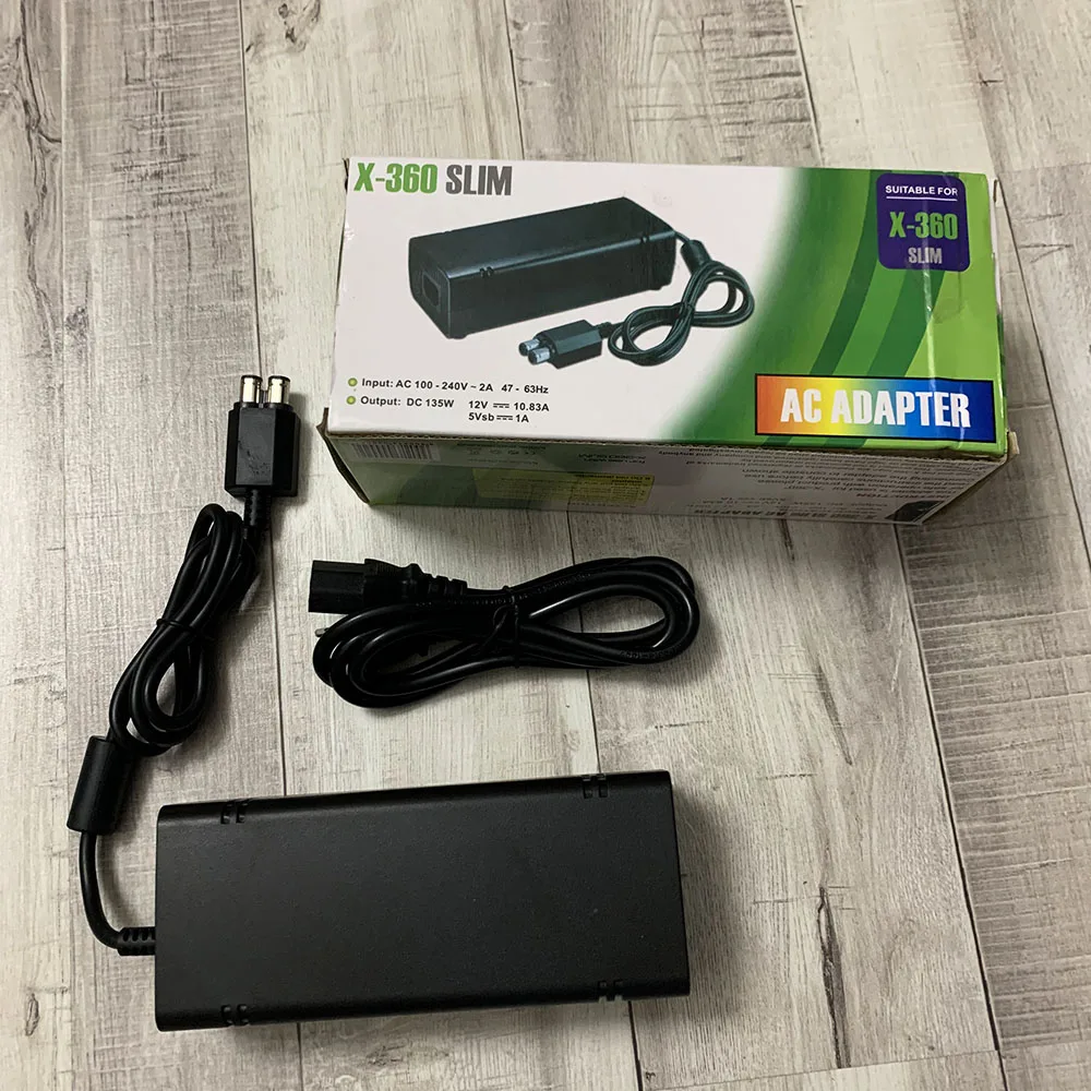 

For Microsoft XBox 360 x-360 S Slim Power Supply AC Adapter Charger 100-240V Charge Charging Power supply Cord cable Line EU/US