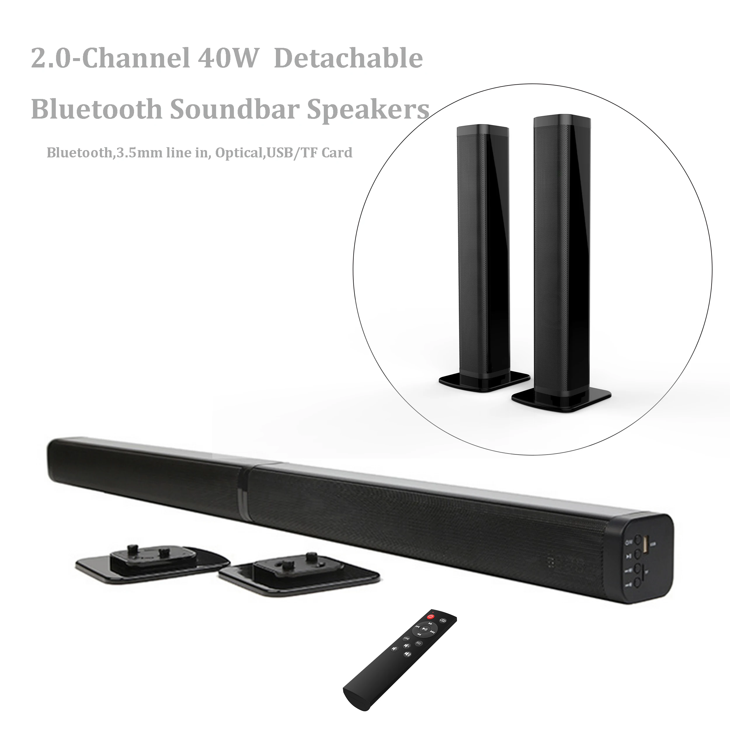 Samtronic звуковая панель Съемный Bluetooth динамик телевизионный Сабвуфер Звук два канала стерео громкий динамик AUX светодиодный дисплей