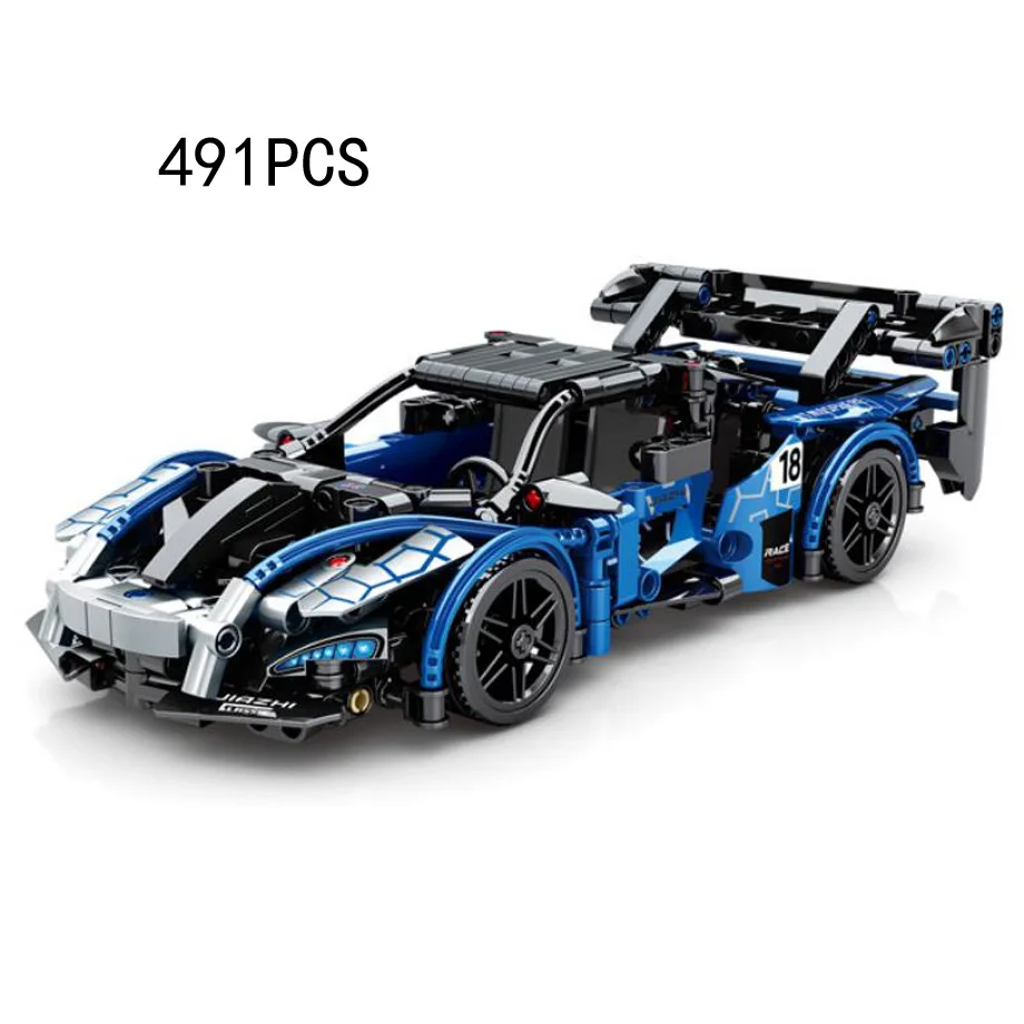 

Technical mclaren senna super sport car building block model Pull back racing vehicle steam bricks toys collection for gift