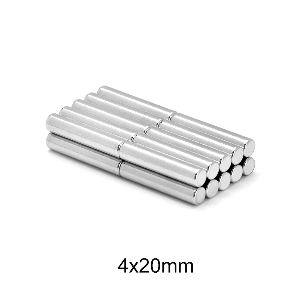 

10~200pcs 4x20 mm Powerful Magnets 4mmx20mm Permanent Small Round Magnet 4x20mm Fridge Neodymium Magnet Strong 4*20 mm