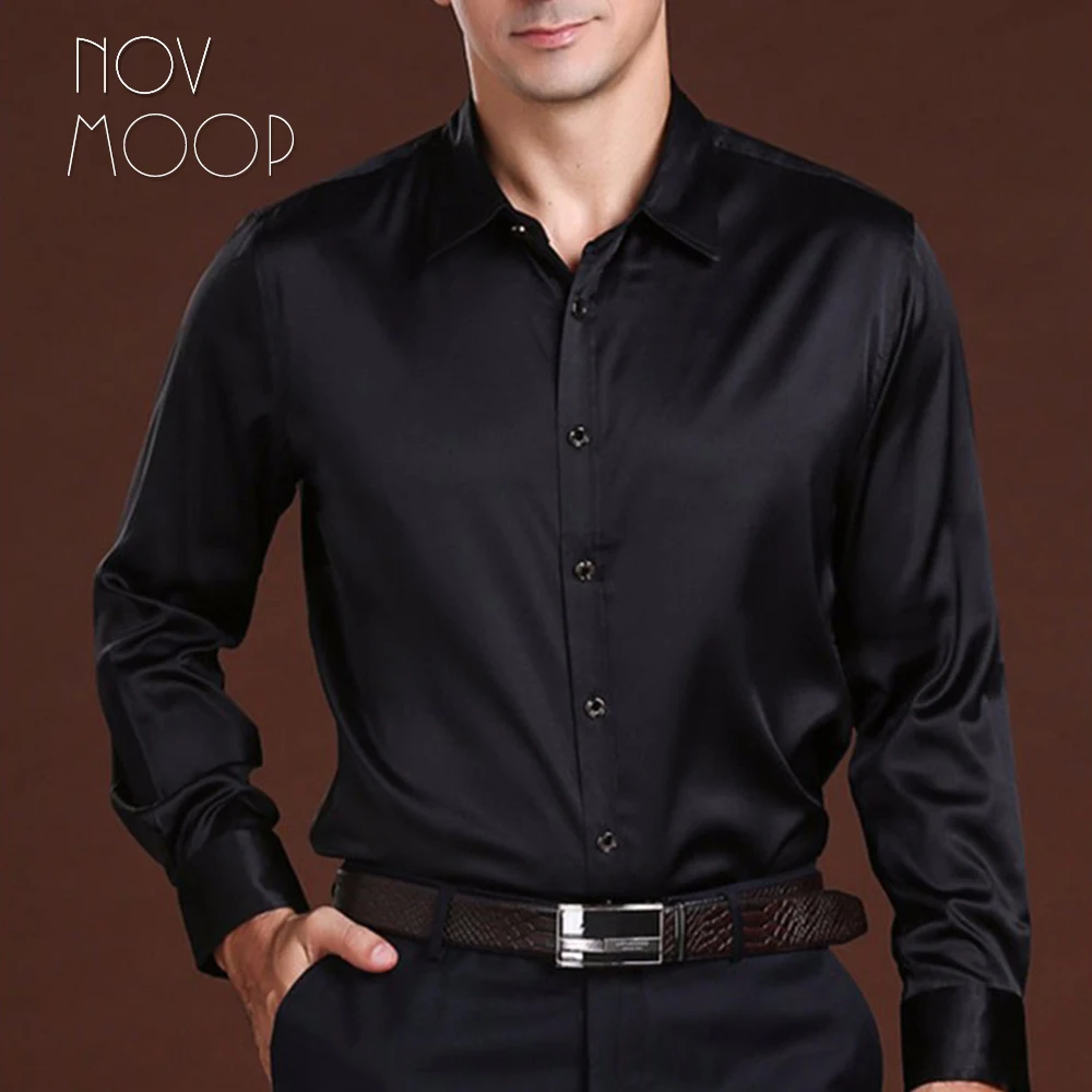 Американский стиль 3 цвета однотонная деловая шелковая рубашка мужские рубашки