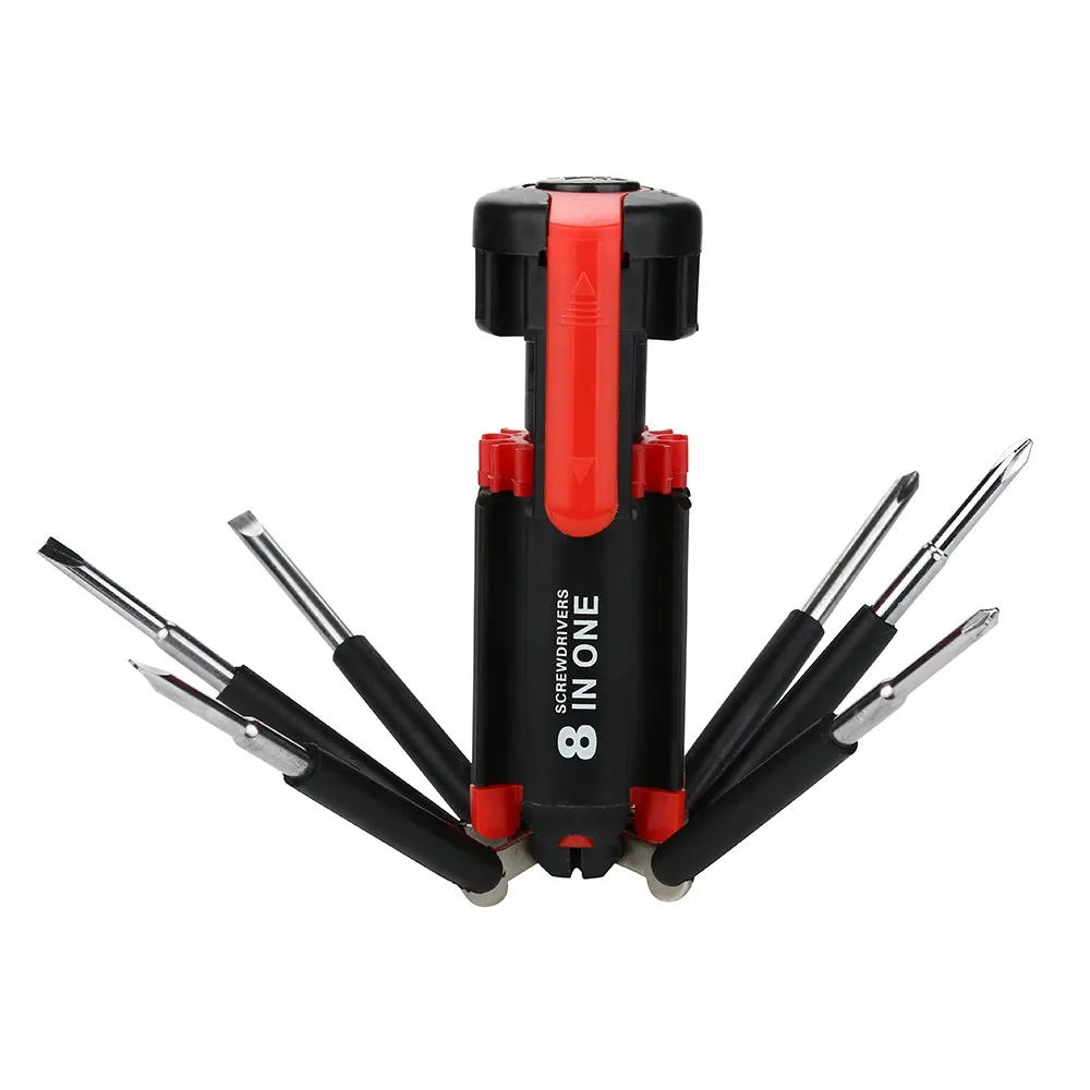 

1 Pcs Newest useful 8 in 1 Multi Portable Screwdriver with 6 LED Torch Tools Light Up Flashlight tool Set Home Appliance Car