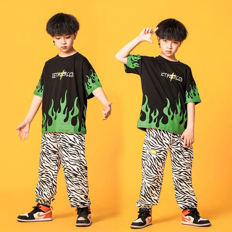 Лето 2021 Детские джазовые танцевальные костюмы футболка с коротким рукавом для