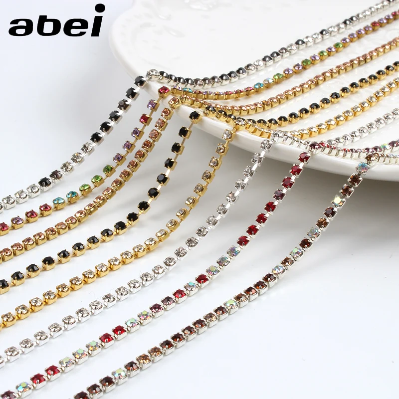 2 ярда мм стеклянная цепочка с камнями в форме дождевика лента-коготь AB сделай сам