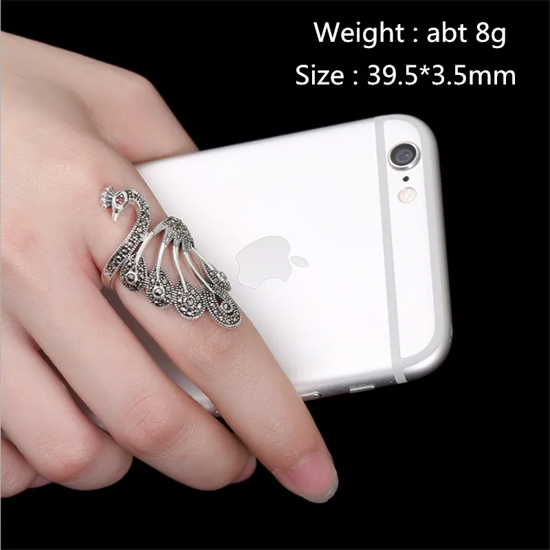 Кольцо с черным драгоценным камнем S925|Кольца| |