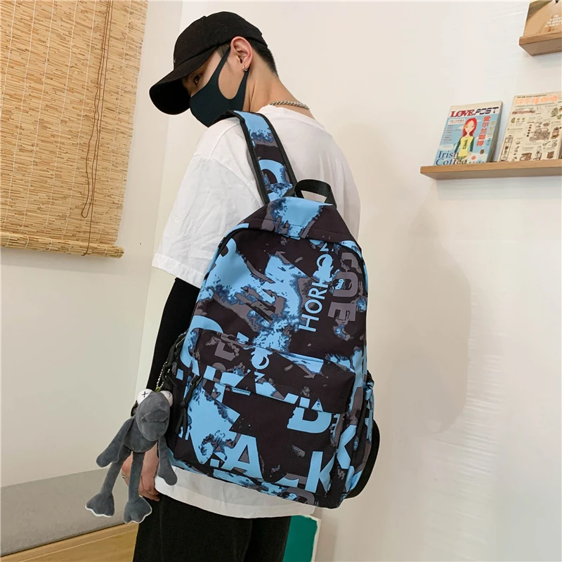 

Men's Backpack Lightweight Nylon School Backpacks for Boys Trend Designer Men Bags Teenagers Bookbag