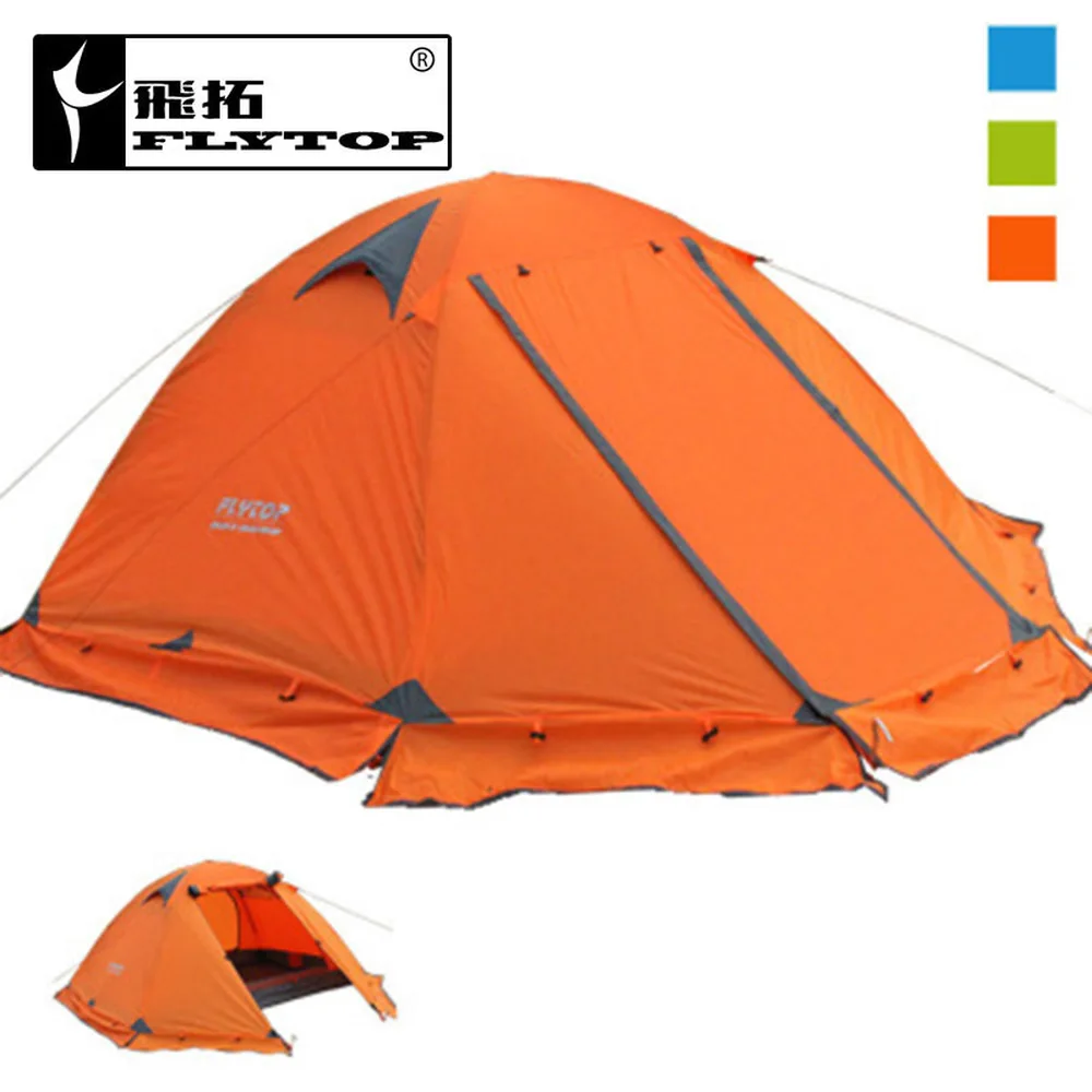 

Палатка для кемпинга FLYTOP, на 2 человека, 4 сезона, 210 т, из алюминия 210D, водонепроницаемая, 2,7 кг