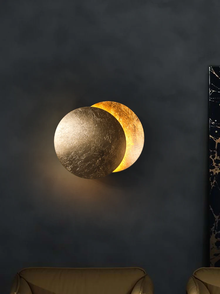 

Creative Lunar Eclipse Wall Lamp Hide the Moon in My Bedroom Post-Modern LED 3-Color Personality Ceiling Bedside Room Light