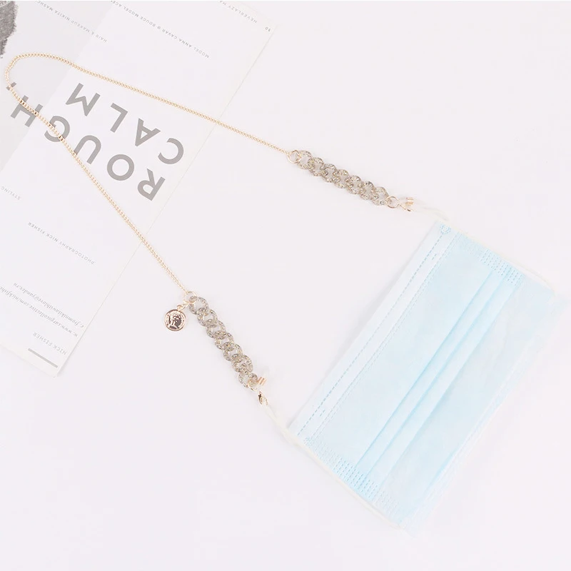 

58cm Acrylic Sunglasses Chain Women Anti Slip Reading Eyewears Clip Mask Holder Neck Strap Lanyard Colorful Pure Color Necklace