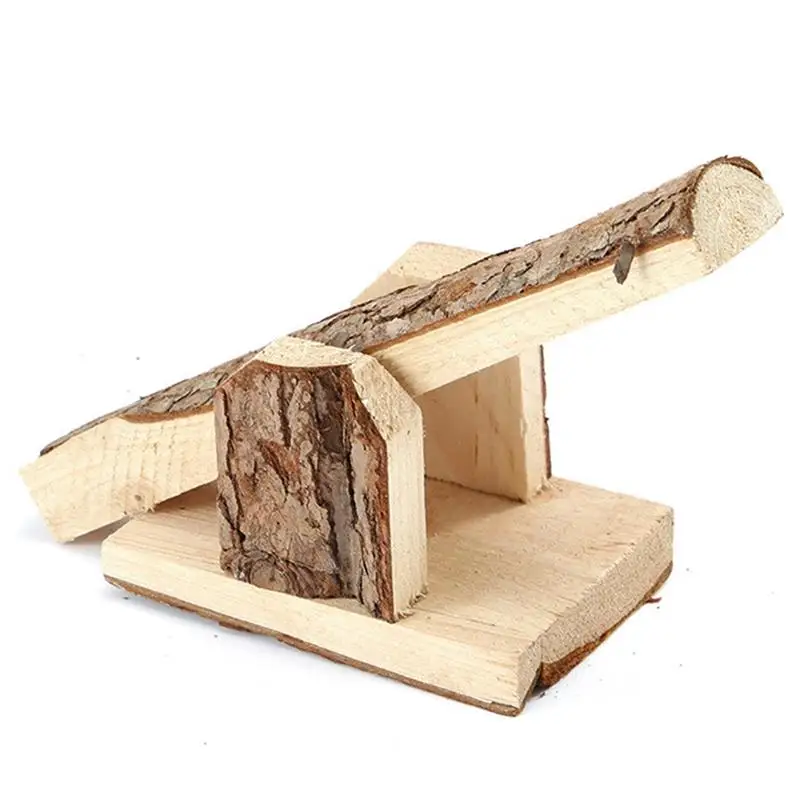 

Natural Wooden Hamster Seesaw Toy Creative Small Animal Squirrel Cage Climbing Exercise Toy Pet Hamster Rat Guinea Pig Supplies