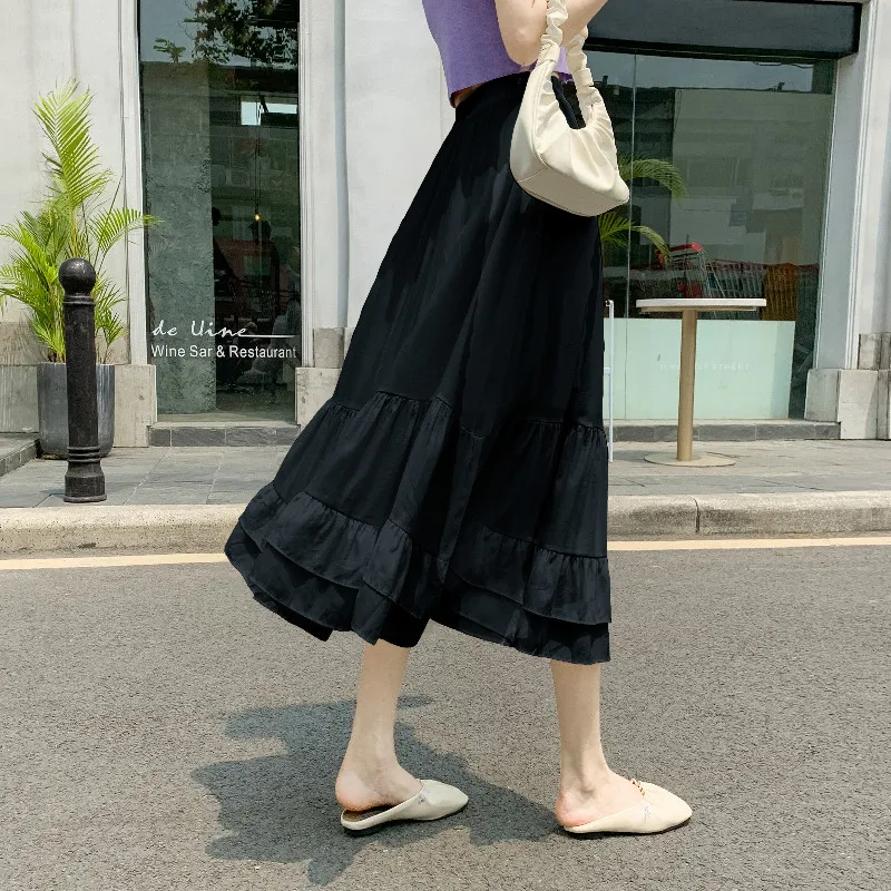 Женская винтажная юбка с высокой талией длинная белая из эластичного шифона в