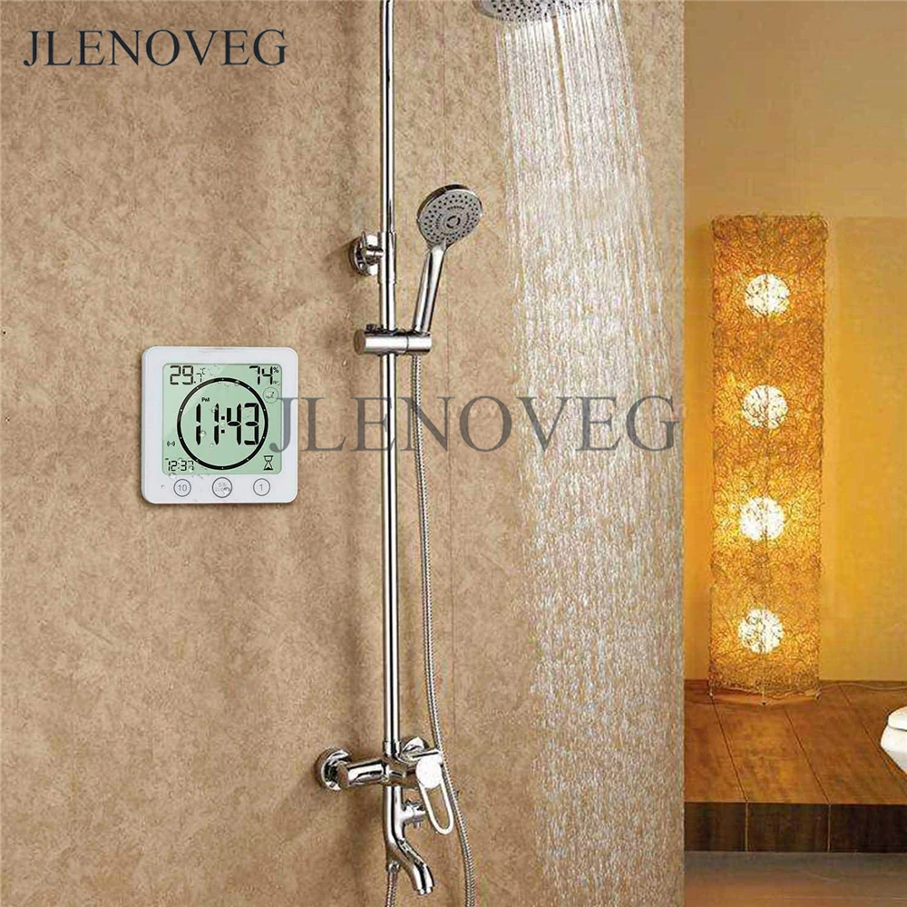 Waterproof Bathroom Clock and Timer for Shower Digital Water Resistant Alarm Clocks with Suction Cup Proof Bathro | Дом и сад