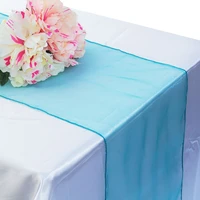 30x275cm orange organza table runner wedding teal decor tablecloth narrow soft dinner table flag blue birthday party decoration