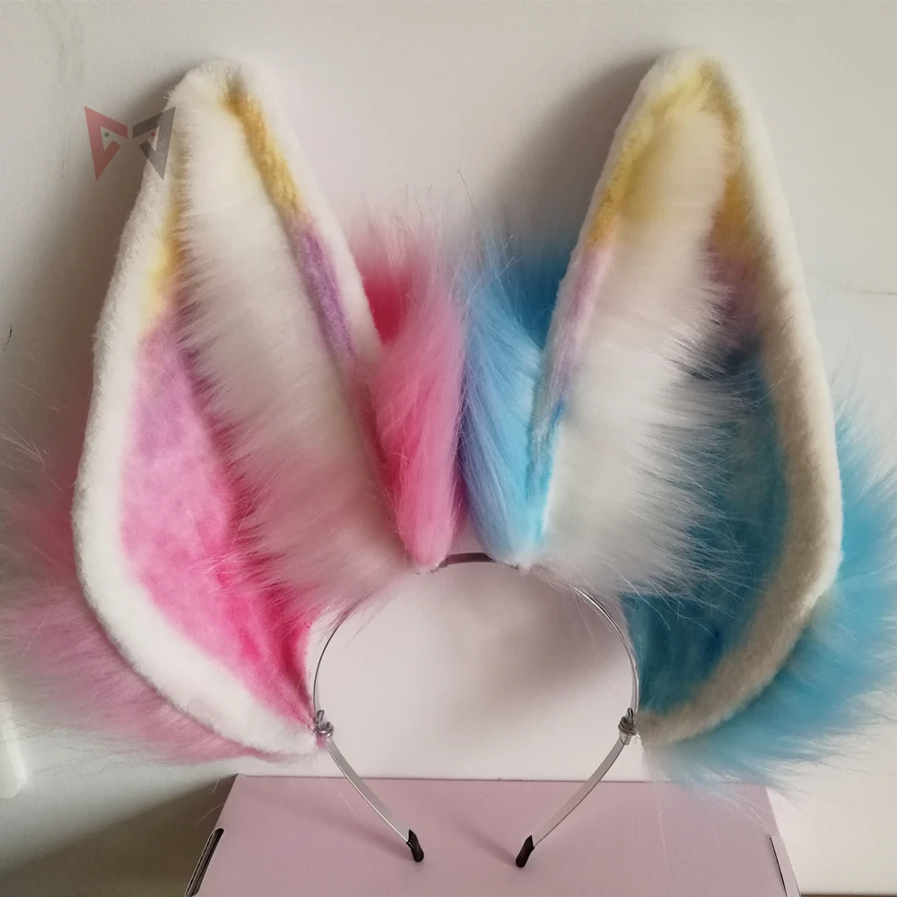 Обруч для волос MMGG с волчьими и лисьими ушками большого размера |