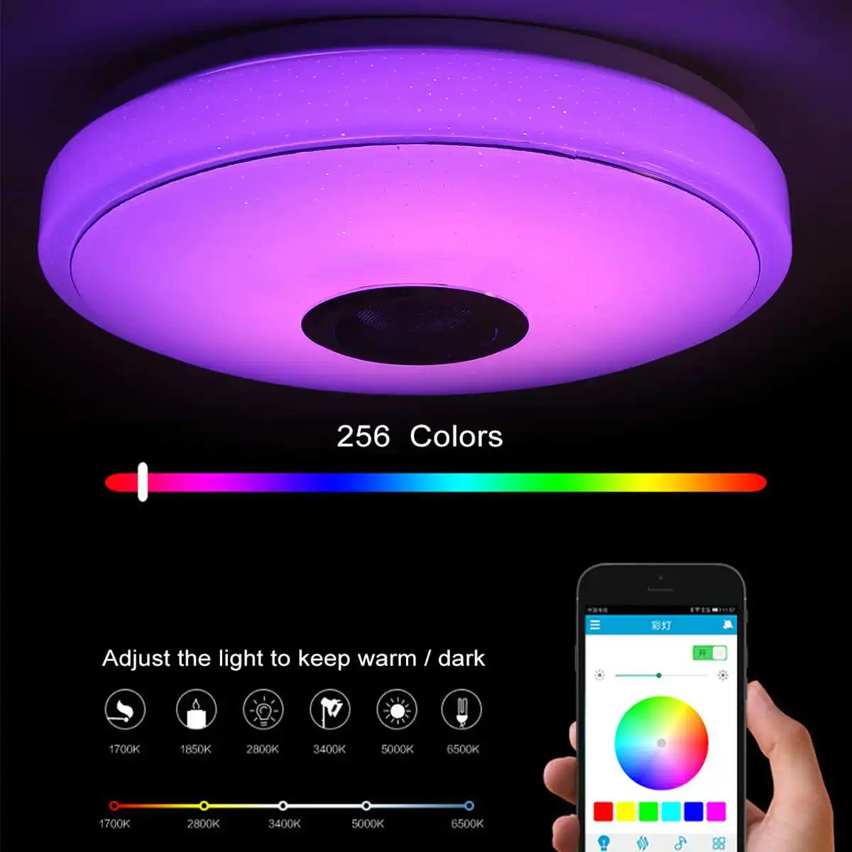 $22.98 200W WiFi Modern RGB LED Ceiling Light Home Lighting APP bluetooth Music Light Bedroom Lamp Smart Ceiling Lamp Remote Control