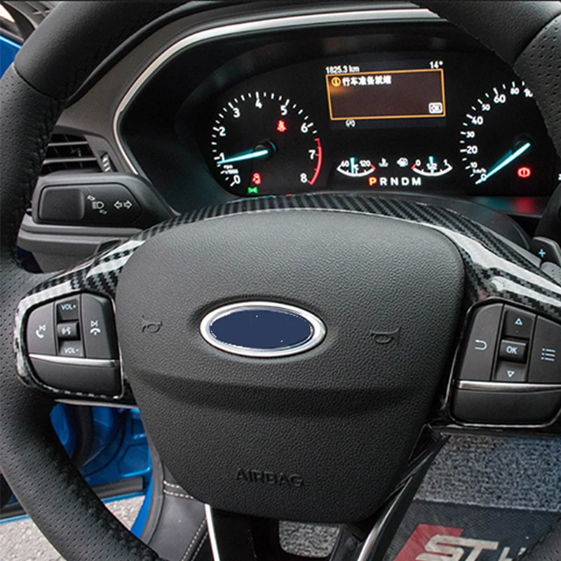 Стильная черная Автомобильная панель рулевого колеса из АБС углеволокна