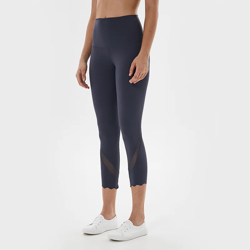 Женские обтягивающие штаны капри с высокой талией для йоги фитнеса бега спорта