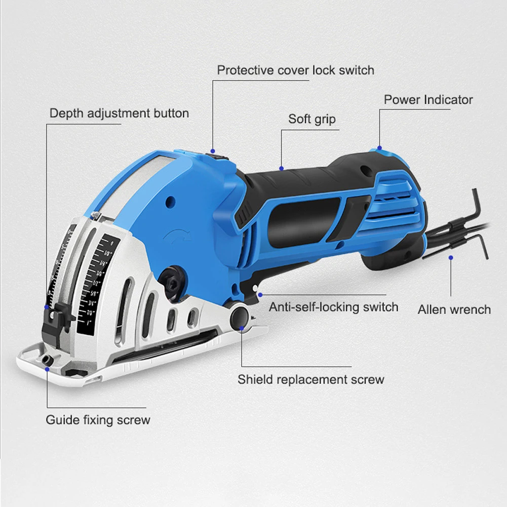Портативная миниатюрная электрическая циркулярная пила многофункциональная