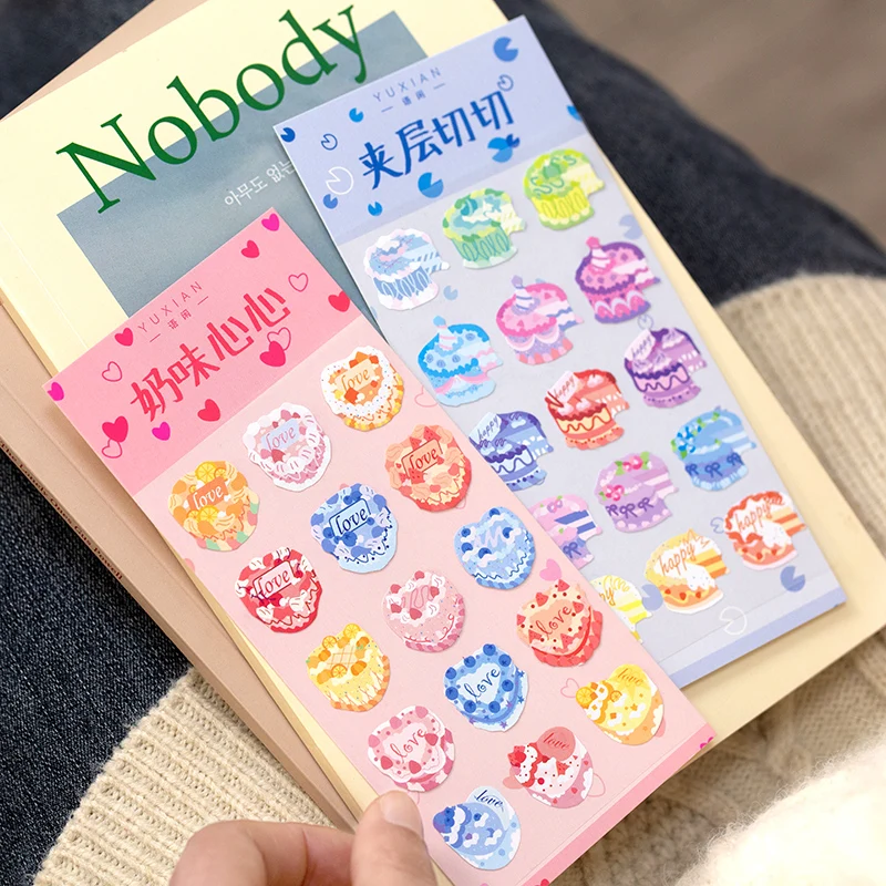 

Kawaii Cartoon cake Stickers aesthetic 8 Design Decorative Scrapbooking Diary notebooks food Stationery stickers Stick Labels