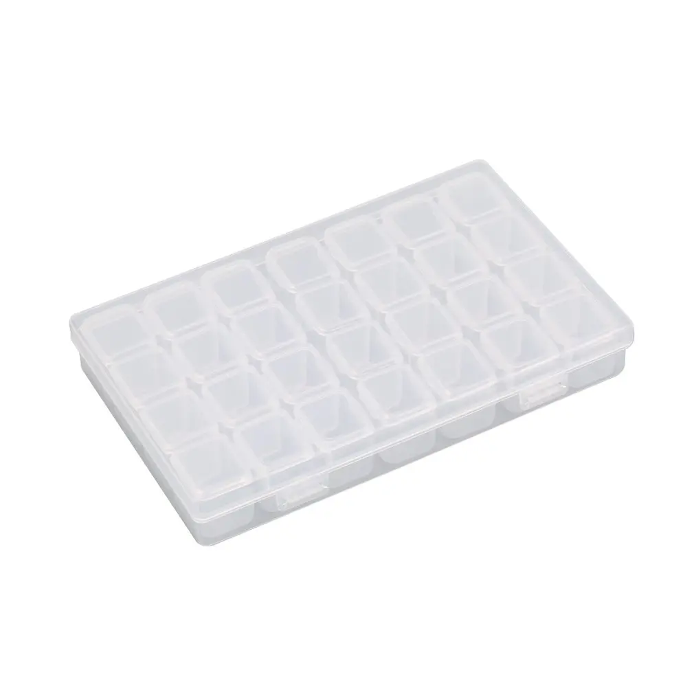 

28 Slots Clear Plastic Empty Storage Box for Nail Art Manicure Tools Jewelry Beads Display Storage Case Organizer Holder