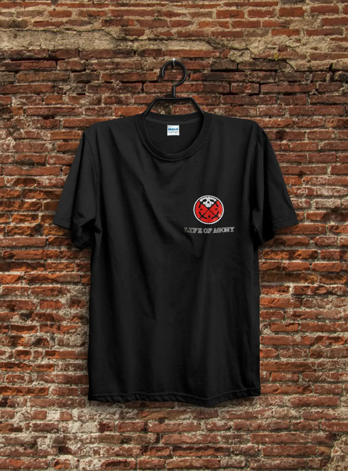 1994 Винтажная футболка Life Of Agony Красная с принтом в виде реки S до 2Xl | Мужская одежда
