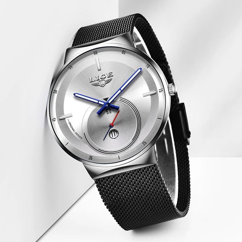 Часы reloj hombre LIGE Мужские кварцевые брендовые Роскошные модные простые