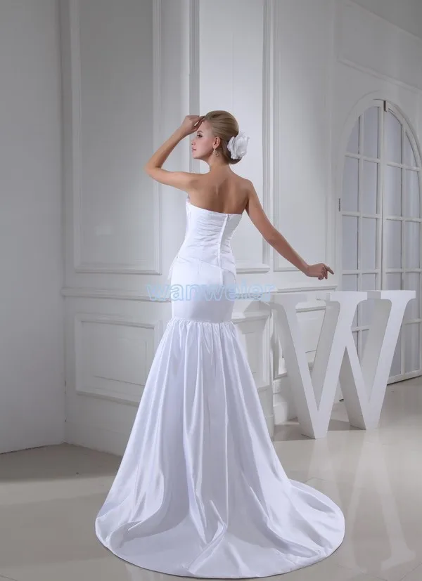 free shipping new design fashion brides bow long custom scalloped white/ivory cheap mermaid wedding dress 2016 bridal gown | Свадьбы и