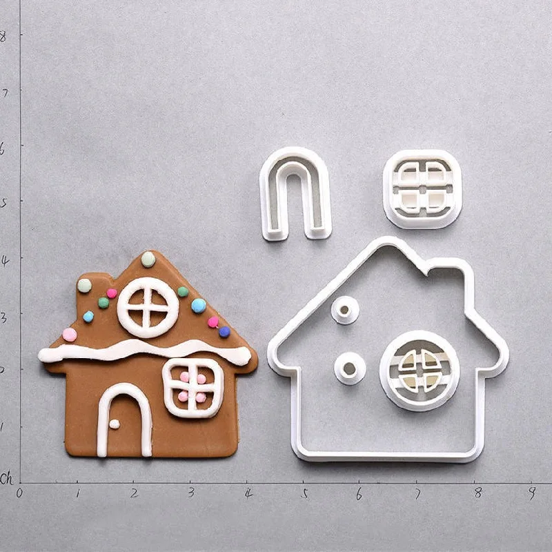 Пряничный домик человек олень Счастливого Рождества снеговик 3D Печатный помадка