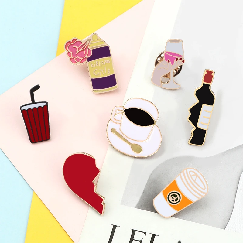 Мини брошь в виде бутылки Красного вина модная стеклянная чашка кофе распылитель