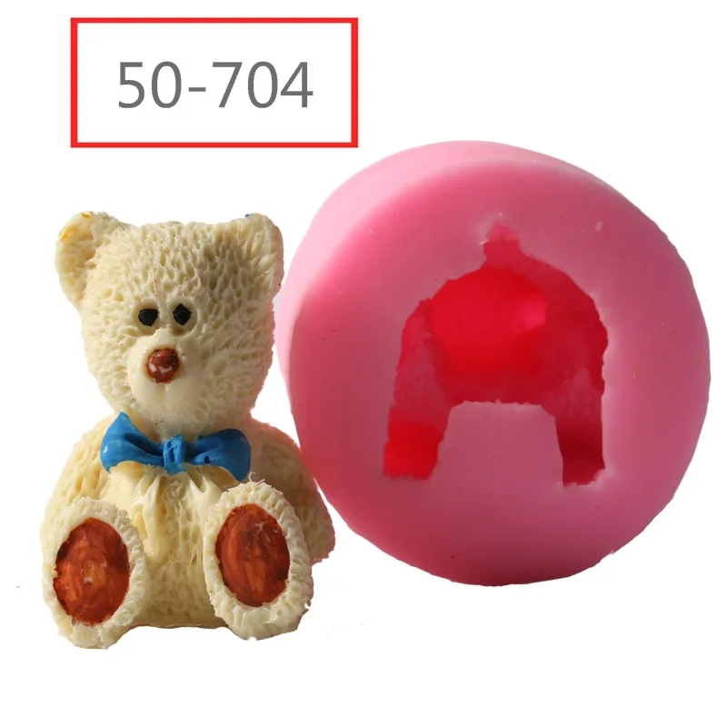 3D Медведь силиконовая форма в виде розы Форма помадка шоколадный пудинг для мыла