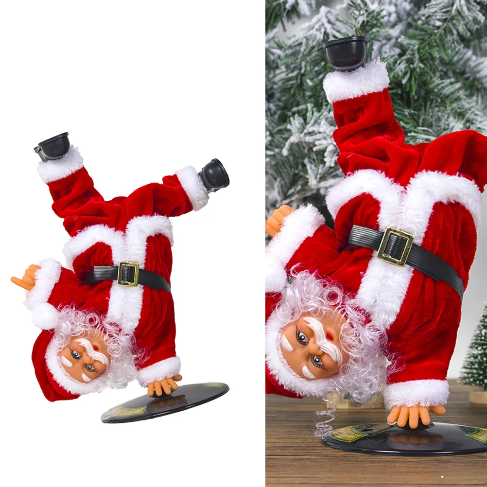 

Electric Street Dancing Handstand Santa Battery Operated Singing Musical Christmas Ornament for Decoration Home Party