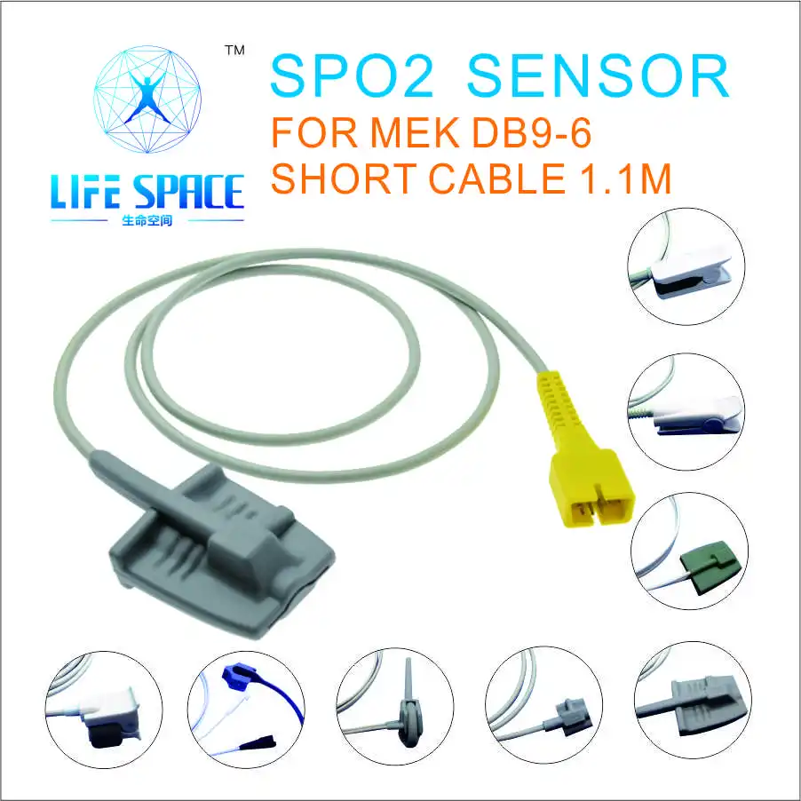

Заводской поставщик, короткий кабель, силиконовый многоразовый датчик насыщения кислородом Spo2 для монитора пациента MEK DB9-6