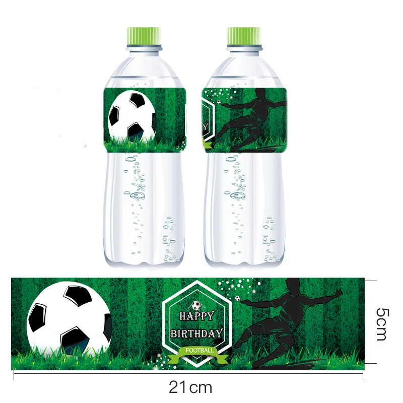 

Omilut 12pcs Football Mineral Water Bottle Lable Baby Shower Boy Labels Stickers Kids Football Birthday Party Decor Supplies