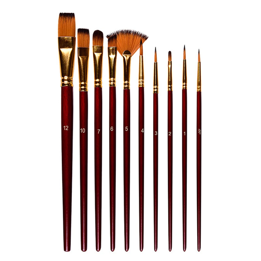 10 шт. товары для рукоделия набор кистей рисования нейлоновые волосы школьники