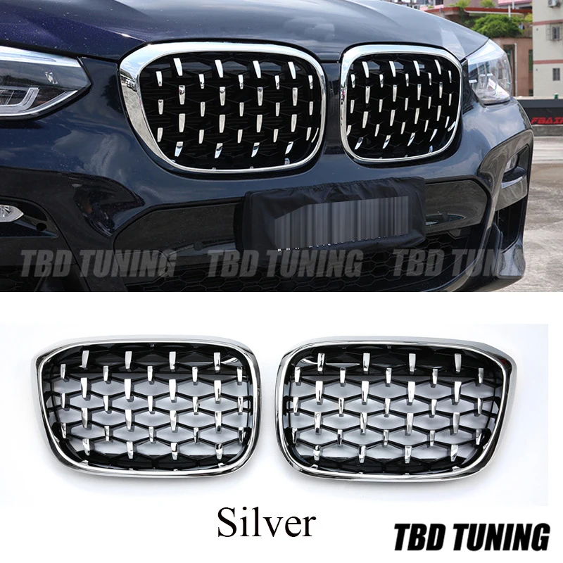 Передние грили Kindey для BMW X3 G01 X4 G02 X3M X4M 2018 2019 xDrive25i xDrive28i xDrive30i в стиле метеоритного