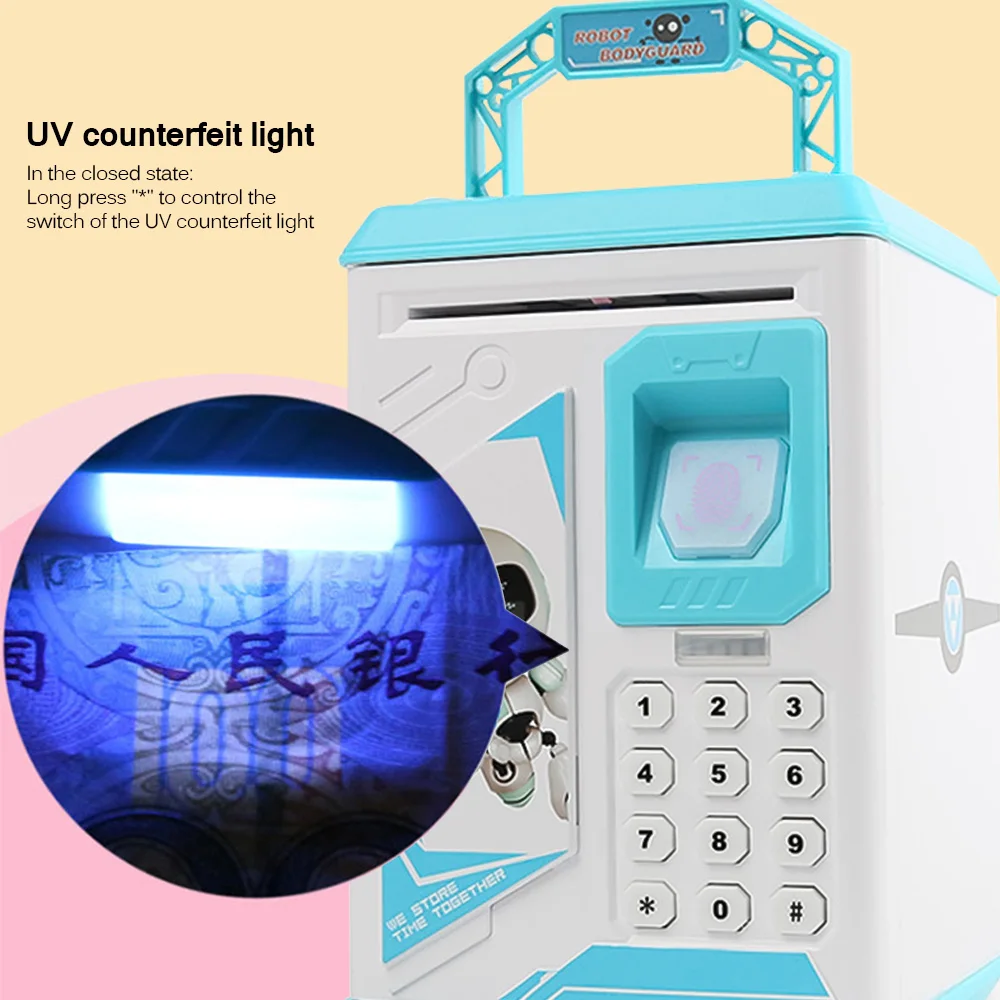 

Creative Fingerprint Electronic Piggy Bank ATM Password Cash Box Cash Coin Piggy Bank Children Birthday Christmas Gifts
