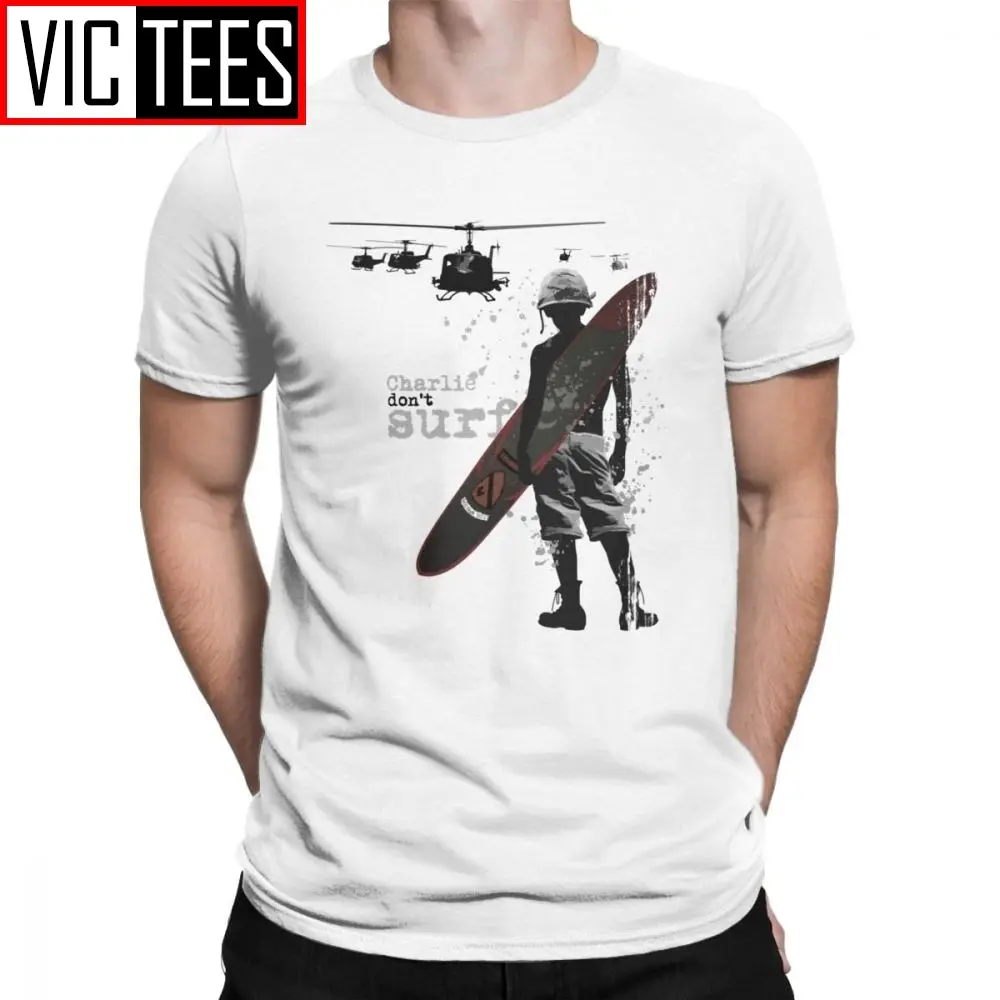 Don't Surf T Shirt Men's Cotton Funny T-Shirt Kilgore Vietnam War Surfboard Helicopter Grunge Tees Clothing Graphic