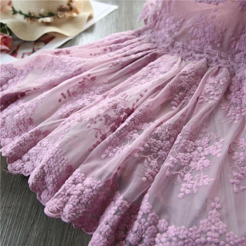 Flower Lace Tulle Girls Dress Children Princess Party Pageant Backless Clothes Kids Dresses for Wedding Evening Clothing | Детская