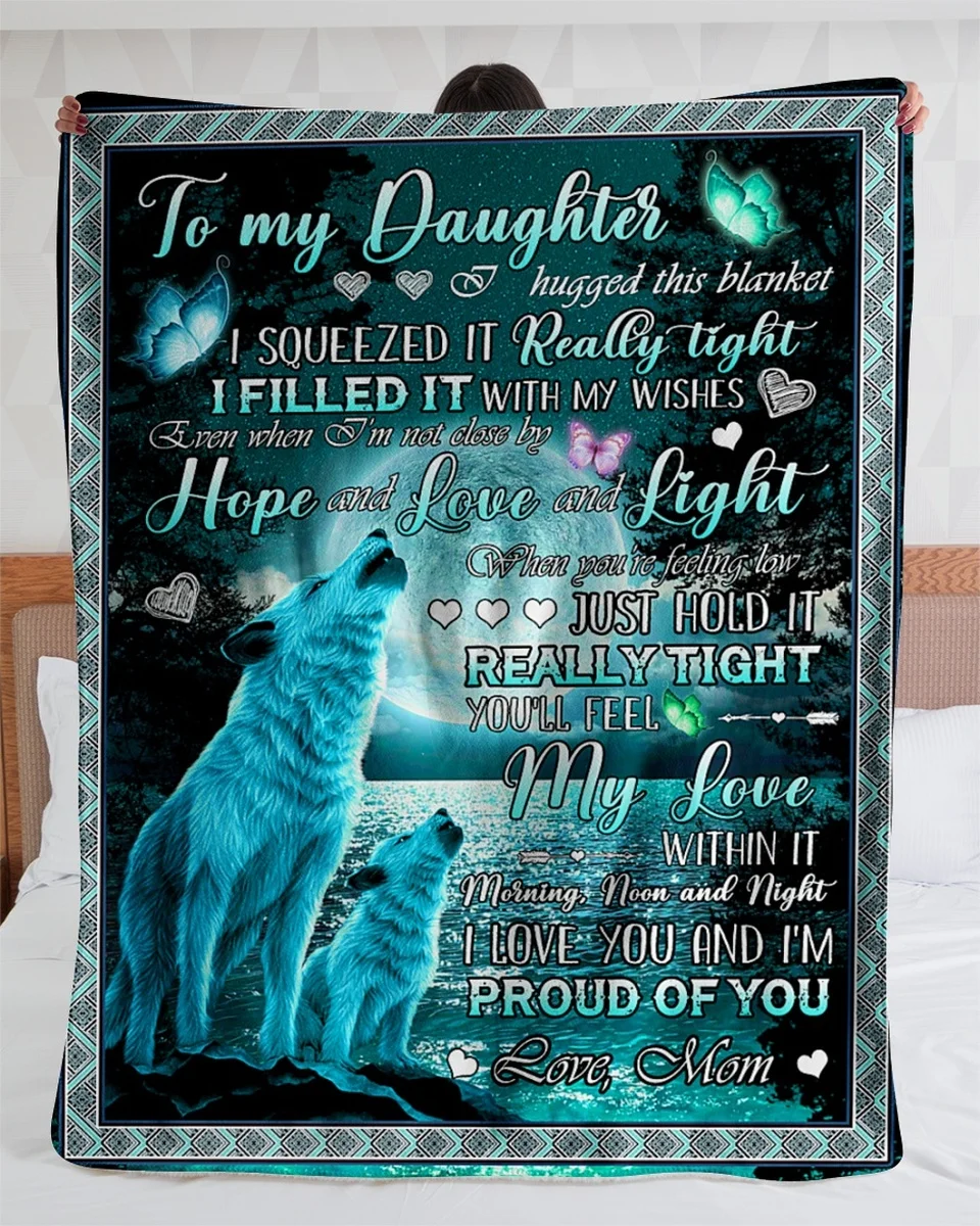 Для моей дочери я горжусь вашим волком | Удобное высококачественное флисовое